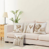 Bloemen Kussensloop 40 x 40 cm, set van 4 outdoor kussens, sierkussens, linnen, kussenhoezen, bloemenpatroon, aquarelschilderij, kussenhoezen voor bank, woonkamer, sierkussen, 40 x 40 cm