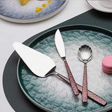 30-delige bestekset met handvat in maanoppervlak en glanzende gouden titaniumcoating, moderne roestvrijstalen bestekset, bestekset, 6 couverts.