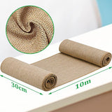 Jute tafelloper, 30 cm x 10 m jute lint tafelloper, natuurlijke jute loper jute stof voor bruiloft, boerderijfeest, communie, rustieke tafeldecoratie, linnen jute loper met dubbele zijnaad