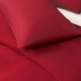 Rood dekbedovertrek 200 x 200 cm, 3 stuks, 100% witte microvezel, lichte vaste kleur, winter beddengoedset met hoekbindingen en ritssluiting, bevat 1 dekbedovertrek en 2 kussenslopen
