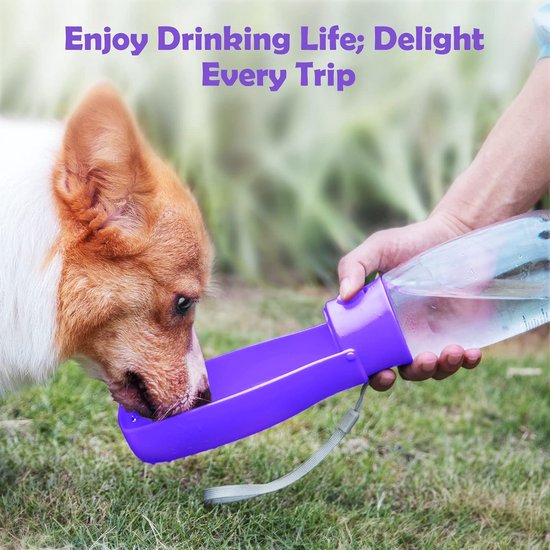 Opvouwbare drinkfles voor honden voor onderweg met vaatwasmachinebestendig design, draagbare drinkfles voor hond en kat, buiten tijdens het wandelen, lekvrije hondendrinkfles voor onderweg