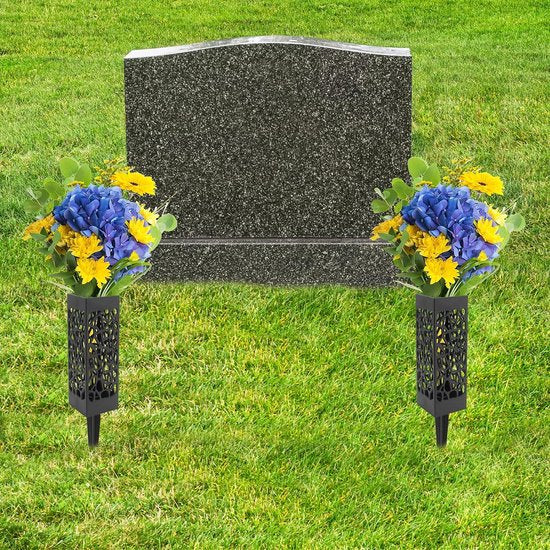 4X grafvaas met grondpin, grafbloemenhouder, begraafplaatsvaas voor het decoreren van begraafplaatsen en tuinen, plastic begraafplaatsvaas