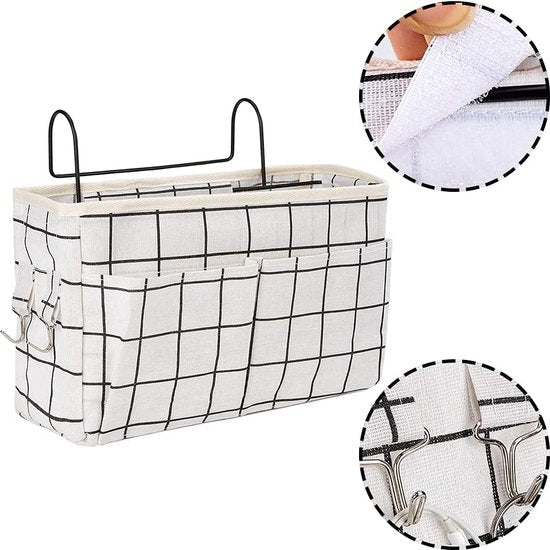 2 stuks multifunctionele bedtassen, bedorganizer voor bed, organizer om op te hangen, opbergtas voor hoogslaper, nachtkastje, met darthaken, voor boek, tijdschriften, afstandsbediening, mobiele telefoon enz