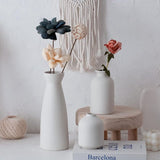 Zwarte keramische vazenset van 3 kleine bloemenvazen voor decoratie, moderne rustieke boerderij huisdecoratie, decoratieve vazen voor pampasgras, ideeënplank (wit)