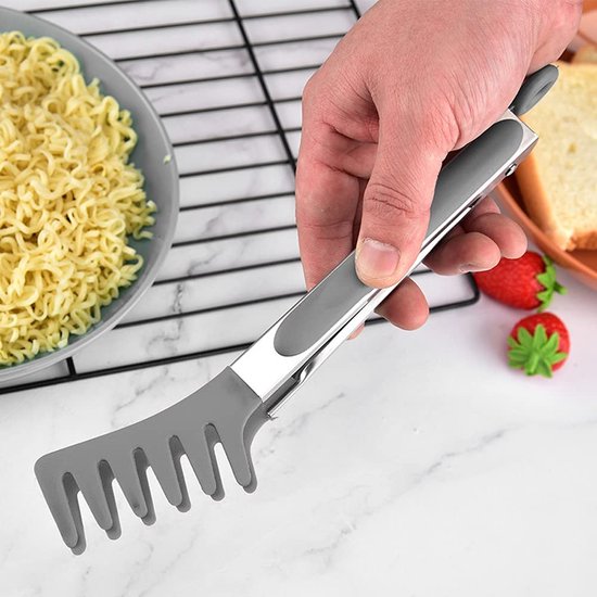 Bncxdc Keukentang, 2 STKS Kooktang voor Keuken, BBQ-tang Set, Hittebestendige Temperatuur Rvs Spaghetti Lepel Server Noedel Lepel Voedsel Serveren Tong voor Keuken Koken Bakgereedschap