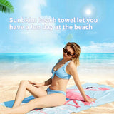 Grote strandhanddoek, microvezel handdoek, 180 x 90 cm, zandafstotend, sneldrogend, microvezel strandhanddoek, groot, voor strand/zwembadside/strandstoelen (Flamingo)