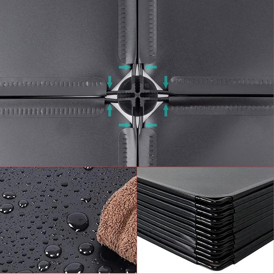 6 x kunststof kledingkastreksysteem, stapelbare trapkubus-organizerplank, multifunctionele boekenkast, kubusplank voor boeken, speelgoed, kleding, gereedschap (30 x 30 cm)