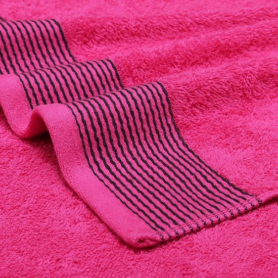 Ultra-zachte set katoenen handdoekenset, met 2 extra grote badhanddoeken 70 x 140 cm, 2 handdoeken 40 x 60 cm en 2 washandjes van 30 x 30 cm, warm roze