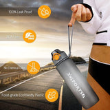 1 liter drinkfles, sportdrinkfles, 1 l, waterfles met afsluitdeksel en lekvrij, BPA-vrij Tritan, voor sportschool, school, fietsen, outdoor, sport, fitness en kantoor