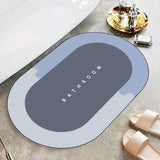 Super absorberende vloermat, 40 x 60 cm, antislip, sneldrogende badkamermat, rubberen vloeren voor thuis, gemakkelijk te reinigen, badmat voor badkuip en wastafel (grijsblauw)