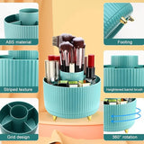 Cosmetica-make-uporganizer, 360 graden draaibare kwastenorganizer, oogschaduwkwast, lippenstift, etui, opslag cosmetica-organizer voor kamer, decoratie, kaptafel, slaapkamer, badkamer (blauw)