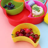 Snacks-opbergdienblad, snack opbergdoos met deksel, bloemenvorm, snack, dienblad, bloemenvorm, snoepdoos, uitneembare vakken met deksel, kunststof, 5 vakken, droogfruitbord