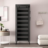 10 lagen 16 mm extra dikke staven stevige schoenenkast opbergorganizer standaard 58 x 28 x 170 cm met extra dikke Oxford stof stofdichte hoes houdt tot zwart