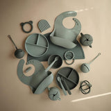 Cambridge Blue Snackbeker van silicone, broodtrommel voor onderweg, lekvrij en vaatwasmachinebestendig, veilige, hoogwaardige en duurzame eerste uitrusting, snackbox voor kleine kinderen,