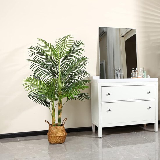 Kunstplanten, groot, 150 cm, kunstpalm, plastic plant in pot, kunstpalm, grote decoratie voor huis, kamer, decoratie, esthetisch, kantoor, balkon (1 stuks)