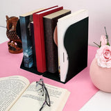 Verstelbare Stabiele Boekensteunen Metaal Zwart - Uitschuifbaar tot 41 cm - Antislip Boekensteun Zwart voor Boeken & CD's - Houder voor Mappen, Planken, Kantoor, Bibliotheek, Thuis en School