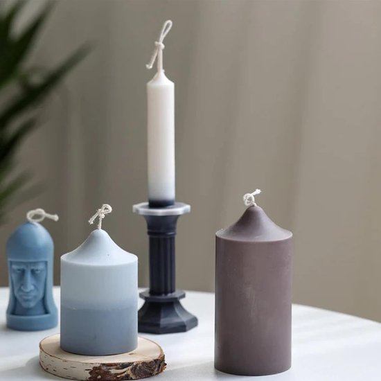 Kaarsenvormen voor gieten, siliconen kaarsvorm, pijlerkaarsvormen, siliconen, kaarsvorm, siliconen, verpakking van 4