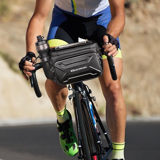 Fietstas, 6 l, stuurtas fiets, fietstas stuur, waterdicht, met stuuradapter, fietstas, fietsmand voor e-bike