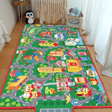 Speeltapijt voor de kinderkamer, 80 x 150 cm, autospeelmat met 6 auto's, groot spoormat, reisspeelgoed, pedagogisch straattapijt voor vloer, speelkamer, speelruimte