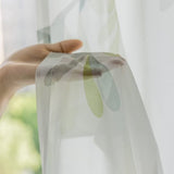 Gordijngordijn, bladeren, bedrukt, winkel, gordijnen, semi-transparant, stof, voile, vouwgordijn, lichtdoorlatend, raamgordijn, met inslagringen, zacht (1 stuk)