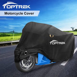 Motorcycle Cover with Sealing Adhesive XXXL, 210D Oxford Fabric Motorcycle Tarpaulin, Waterproof, Breathable, Outdoor Motorcycle Garage, Black (265 x 105 x 133 cm)