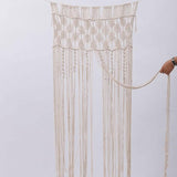 Macramé wandtapijt, handgemaakt geweven macramé, wandtapijt, boho, deurgordijn voor bruiloft, achtergrond, raamgordijnen, woondecoratie (stijl A/74 x 203 cm)