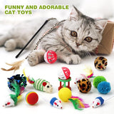 Kattenspeelgoed, 21 stuks, kattenspeelgoedset met kattentunnel, ballen, springspeelgoed, pluche speelgoed, speelgoedmuizen, teaser voor kitty, konijnen, puppy's