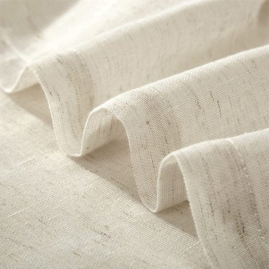 Vitrage linnenlook gordijn, lange moderne effen bistrogordijn, halftransparant deurgordijn, keukengordijnen, korte gordijnen BxH 132 x 183 cm, beige, 1 stuk