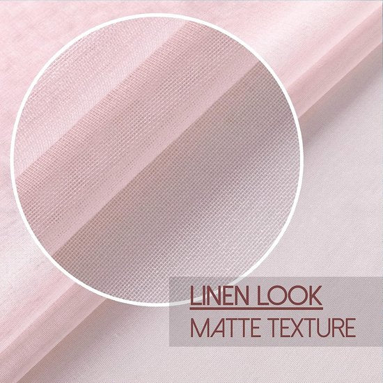 Voile gordijnen, semi-transparant, zacht gordijn, kort, licht tule gordijn met oogjes, moderne opslagen, sjaals, crèmewit, 260 x 140 cm (h x b), voor decoratie kinderkamer, woonkamer, slaapkamer, set van 2, crèmewit