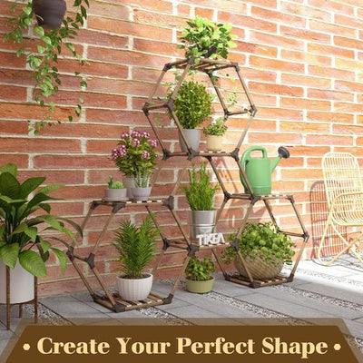Bamworld Plantenstandaard voor binnen, 6 niveaus bamboe hoge plantenplank voor meerdere planten, hoekgelaagde bloemenstandaard voor raam, tuin, balkon, woondecoratie woonkamer slaapkamer Bamworld Plantenstandaard voor binnen, 6 niveaus bamboe hoge plantenplank voor meerdere planten, hoekgelaagde bloemenstandaard voor raam, tuin, balkon, woondecoratie woonkamer slaapkamer