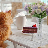 Onbreekbare glazen vaas elegante bladvorm transparante vaas geschikt voor woondecoratie, kantoordecoratie, bruiloft of cadeau (7" Hx2,48 W)