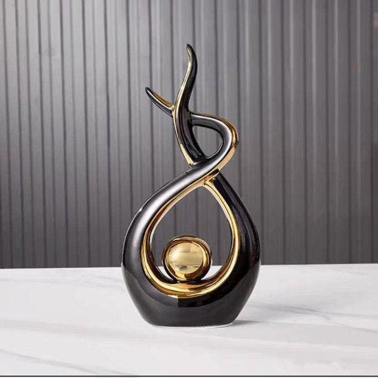 Keramisch beeld, moderne abstracte sculptuur, woondecoratie, tafeldecoratie voor woonkamer, slaapkamer, eetkamer, kantoor