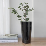 Bloemenvaas H: 25 cm decoratieve zwarte vaas zwart glazen vaas conisch vaas grote decoratieve vaas grote vaas cilindrisch glazen vazen rond | Ø 14 cm | Alyssa Piano Black