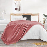 Knuffelige, donzige deken, 210 x 240 cm, XXL fleece bank- en bankdekens, superzacht, als banksprei, roze