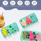 IJslollyvormen 2x3 holte IJslollyvormen met 18 stokjes Food Grade BPA-vrij siliconen Herbruikbaar dinosaurusvoertuigpatroon DIY-ideeën IJslollyvormen voor volwassenen