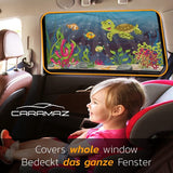 Zonwering auto kinderen met UV-bescherming - maat L voor middelgrote en grotere routes - 2 stuks, kleur: schilddesign