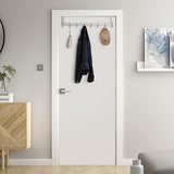 Deurhanger van roestvrij staal, afneembare deurhaak met 8 haken, roestvrij staal, roestvrij, deurhanger voor de deur, zonder boren, kledinghaak, deurhangerrail voor deurscharnier, dikte tot 2 cm