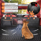 Hondendeken voor de achterbank, kofferbakmat voor hond, waterdichte autodeken voor honden, met opvouwbare hondenbak, hondendeken, achterbank met zijbescherming en kijkvenster