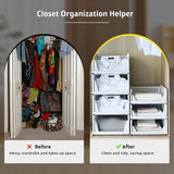 SWAWIS Stackable Wardrobe Storage Box, Stackable Foldable Wardrobe, Plastic Foldable Storage Boxes Drawer, Wardrobe Organiser Shelf for Bedroom, Kitchen, Bathroom, Pack of 5