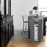 95L large, opvouwbare wasmanden (7 kleuren), opvouwbare waszakken, kledingtas (donkergrijs, L) wegwerp