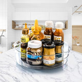 2 stuks draaitafel kruidenrek koelkast keukenkastorganizer 24 cm en 28 cm Lazy Susan 360° draaibaar draaibare bordenorganizer transparant