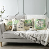 Waterdichte kussenhoezen, decoratief, vaste stof, waterbestendig, kussenhoes, bankkussen, kussensloop voor bank, balkon, terras, patio, tuin, buiten, eucalyptus