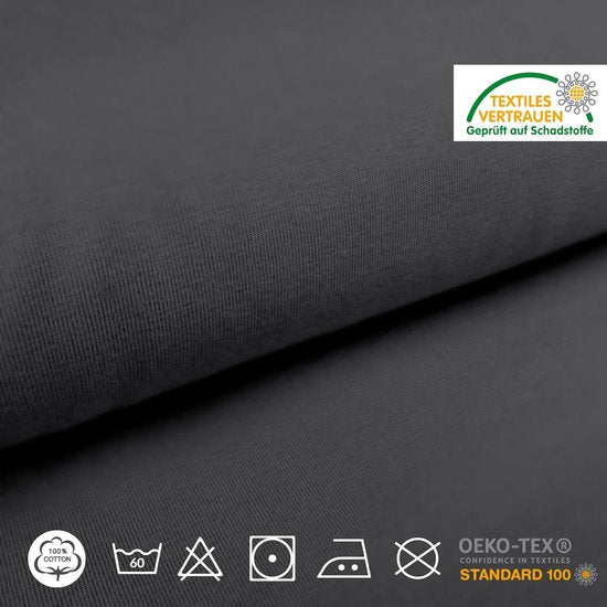 Queensize bed bedset van 2, 1 molleton, 1 hoeslaken antraciet (130-160 cm x 210 cm) voor caravan of caravan Oeko-TEX - 100% katoen