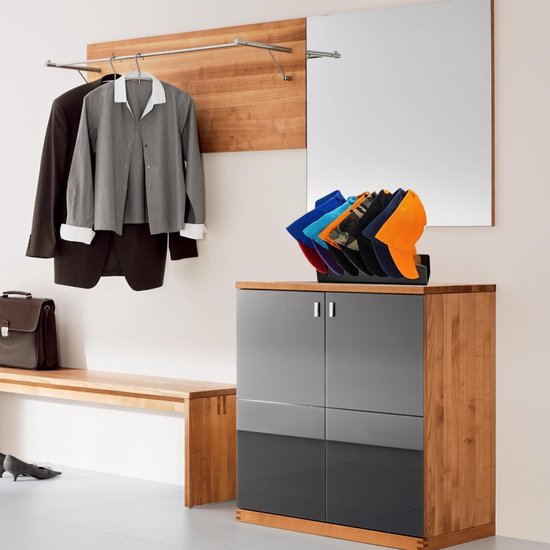 Hoedenhouder Cap houder - acryl hoedenstandaard opslag basecap houder, desktop baseballcaps organizer, voor de presentatie van honkbalpetten, kan worden opgeborgen, 7 hoeden opbergen, zwart