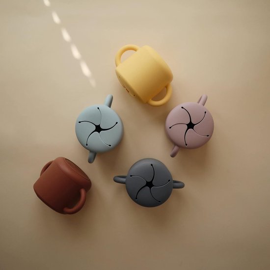 Snackbeker Siliconen kinderlunchbox voor onderweg Lekvrij en vaatwasmachinebestendig Gemakkelijk vast te houden voor peuters Hoogwaardig en duurzaam Eerste uitrusting voor baby's Bleke narcis