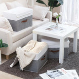 Opbergdozen met deksels, 3-pack, opvouwbare opbergbak met handvat, voor het, 45x30x30cm