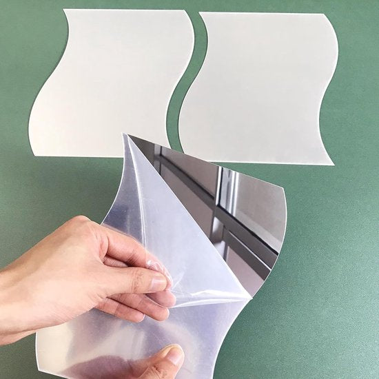 24 stuks spiegeltegels, zelfklevende spiegelmuurstickers, verwijderbare kunst plastic tegels decoratie, geschikt voor woonkamer, badkamer, slaapkamer, muur doe-het-zelf decor
