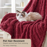 Knuffeldeken, deken, bank, gebreide deken, woondeken, knuffeldeken, 150 x 200, bankdeken, dubbel gezicht, extra zacht, behaaglijke deken, wollige woonkamer, wollen deken, rood, bankdeken