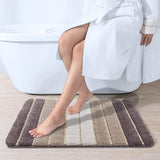 Badkamertapijt, antislip, badmat, 50 x 80 cm, absorberend, zacht, machinewasbaar, voor badkamer, lichtbruin