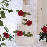 Kunstbloemen Rode Rozen, 30 stuks 8 cm Boeket Kunstmatige decoratieve bloemen Neprozen met stengels en kaart voor Valentijnsdag Huis Tuin Verjaardagsfeestje DIY Bruiloft Decoratie